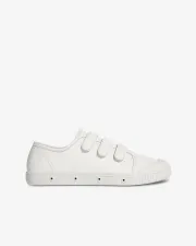 White low-top trainers in nappa leather