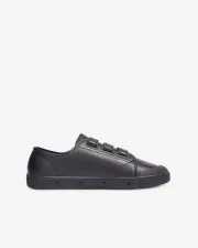 Black low top trainer in nappa