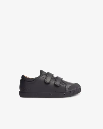 Low top black leather trainer