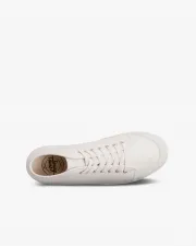 High top white leather sheepskin trainers
