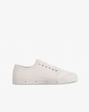 Low top white leather sheepskin trainer