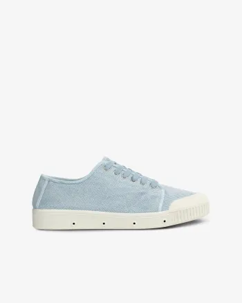 Light blue cotton twill canvas trainers