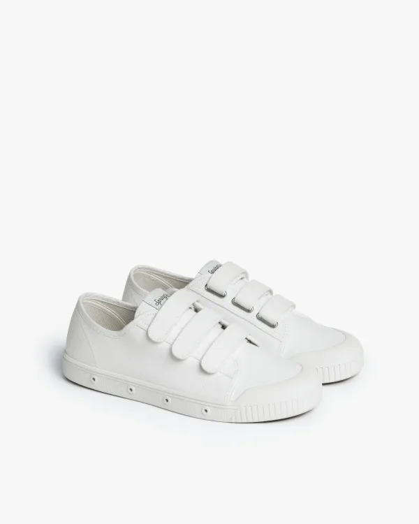 White canvas low top scratch