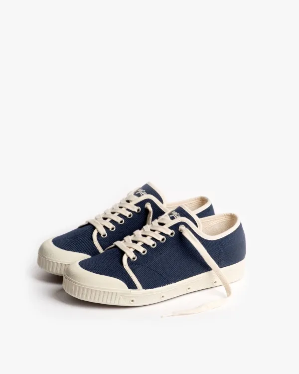 Low top navy blue heavy twill trainer