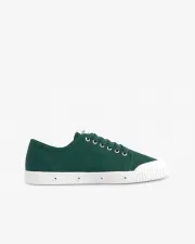 Pine green cotton canvas trainers