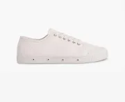 low top white leather trainer