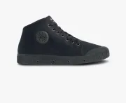 high top adults trainer in black cotton canvas
