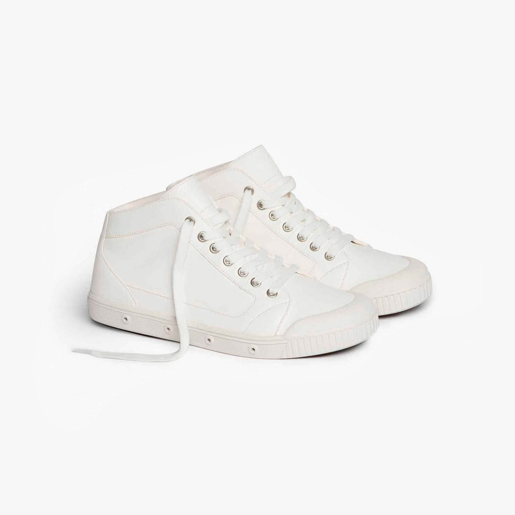 Basket montante blanche mixte en cuir d agneau Spring Court