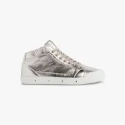 La basket gris métallisé en cuir de Spring Court