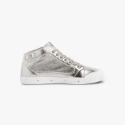 La basket gris métallisé en cuir de Spring Court