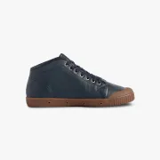 high top blue leather sneakers