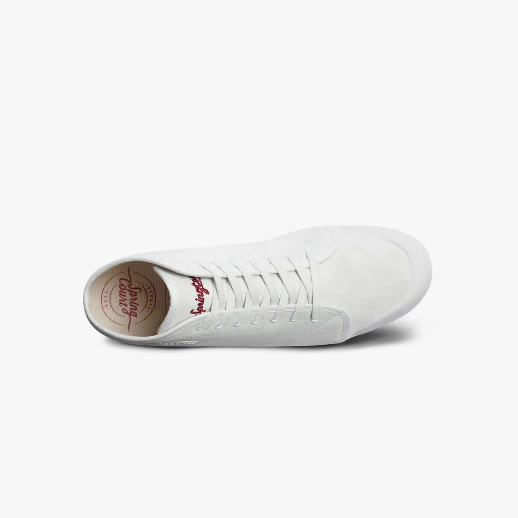 La basket blanche en cuir suede de Spring Court