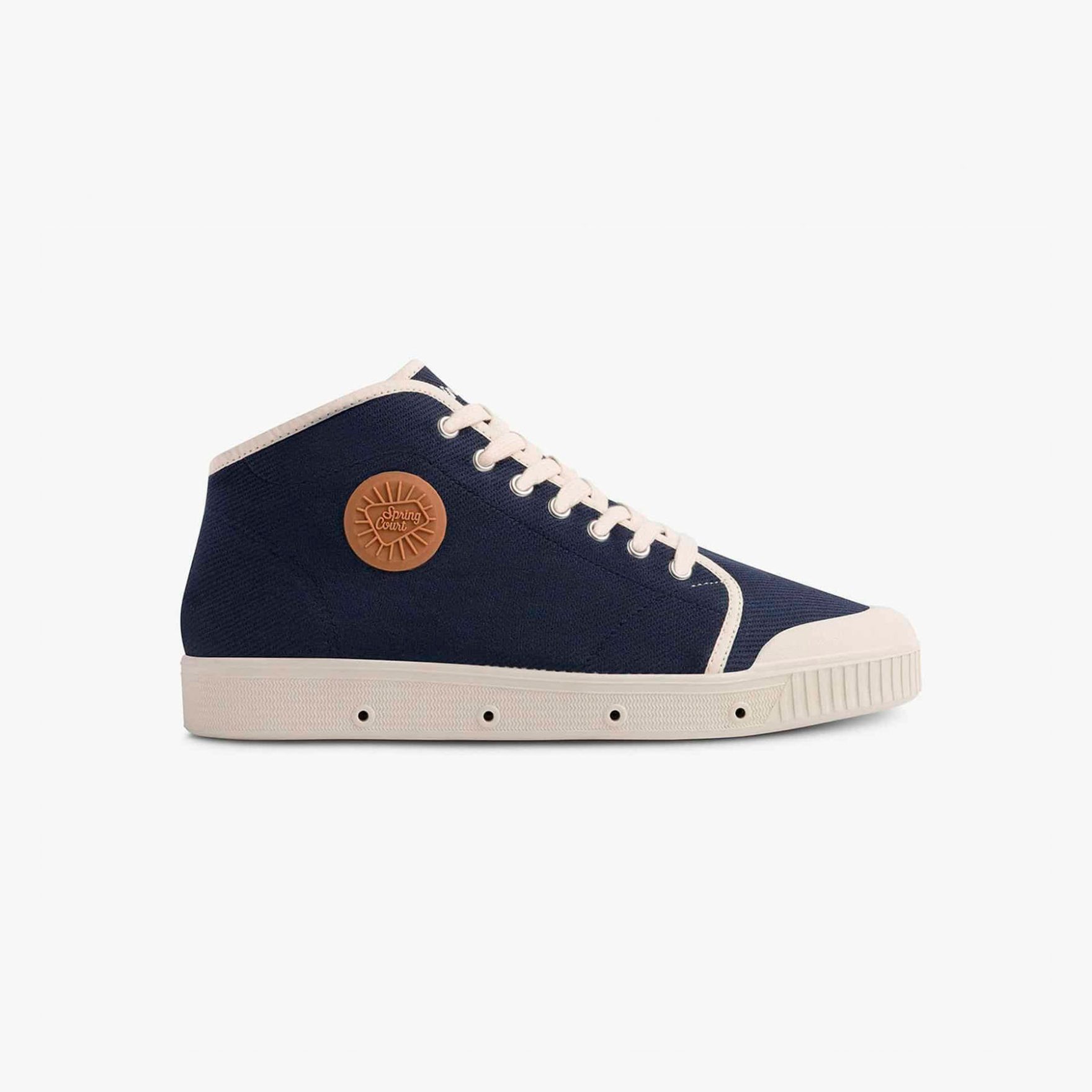 Unisex navy blue high top trainer Spring Court