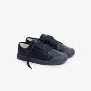 tennis basses en cuir bleu marine