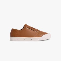 camel low top leather sneakers