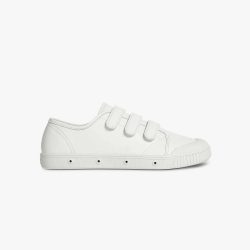 White leather low top trainer with scratch Spring Court