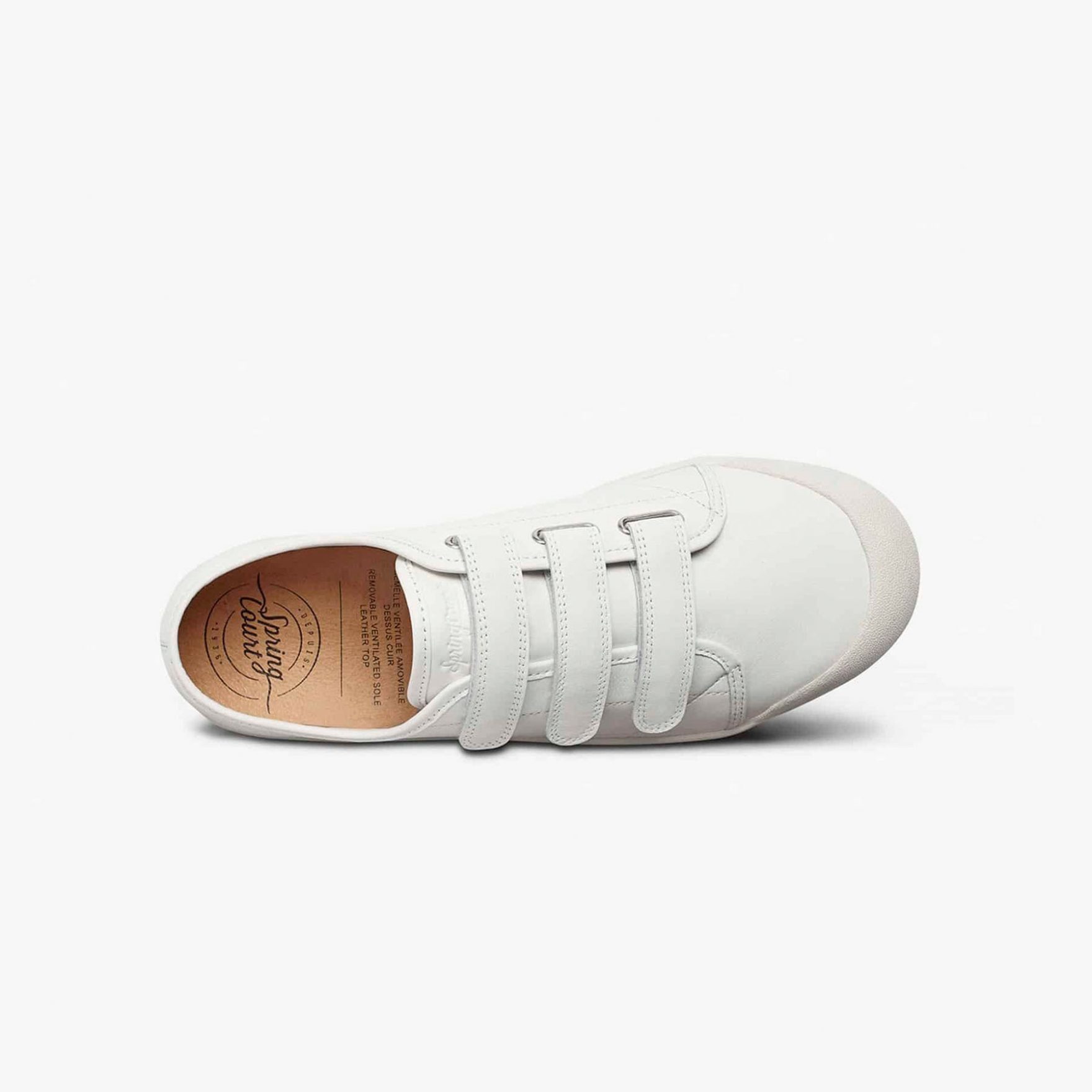 Basket basse scratch en cuir blanc Spring Court