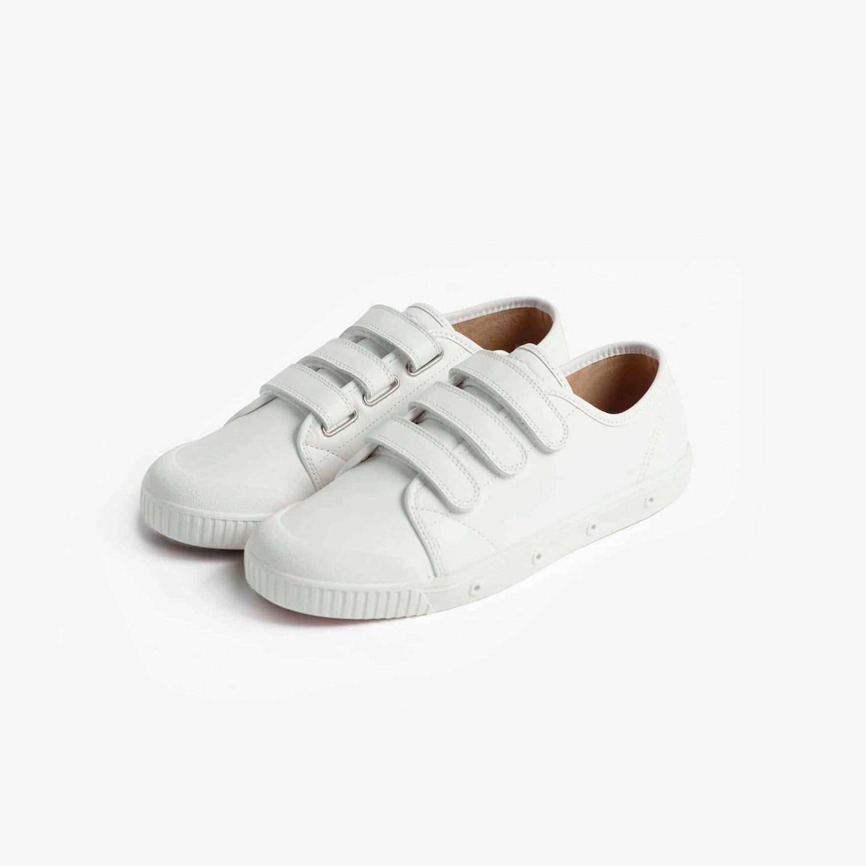 White leather low top trainer with scratch Spring Court