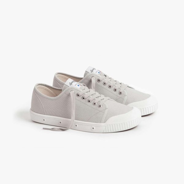 Grey canvas outlet trainers