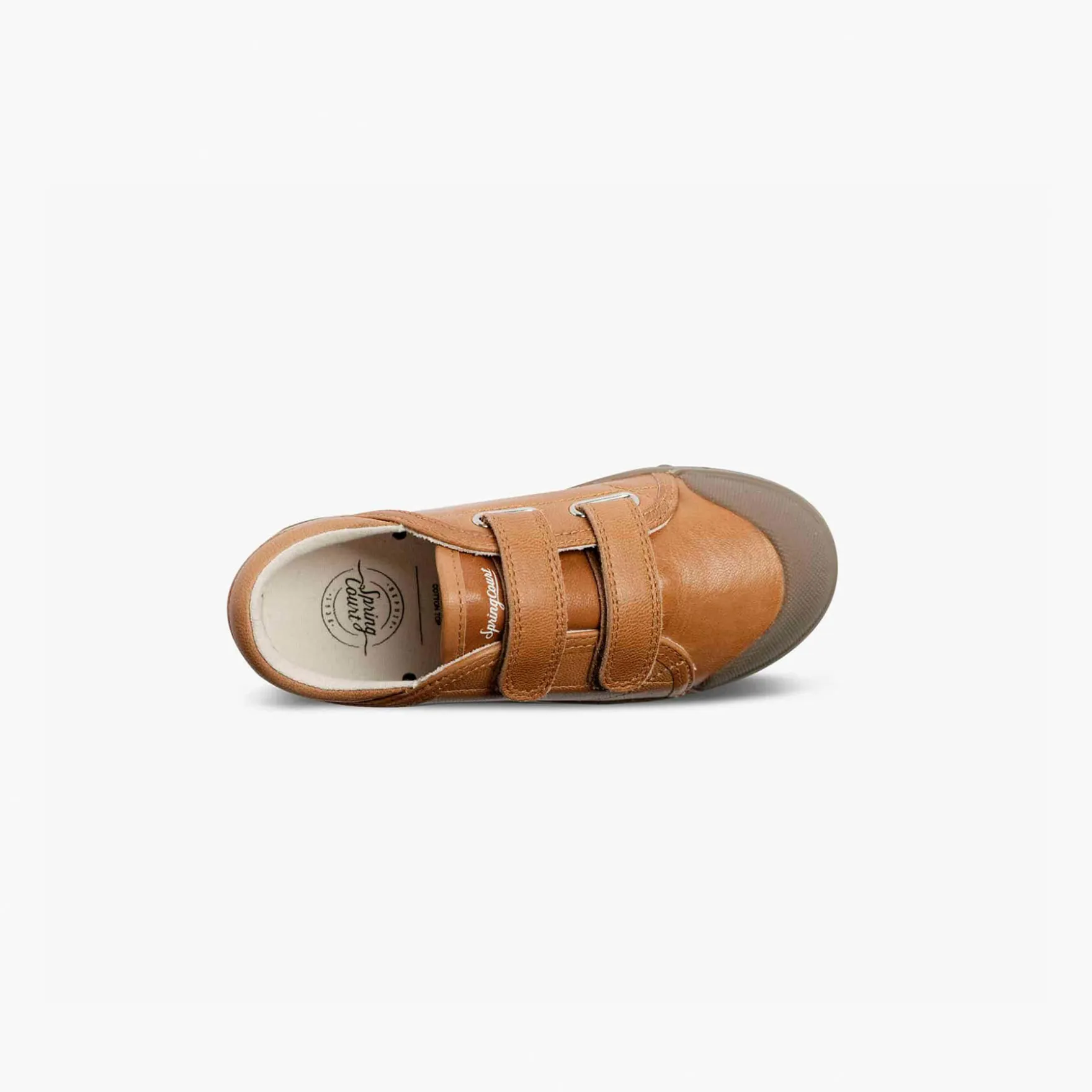 La tennis enfant nougat en cuir de Spring Court