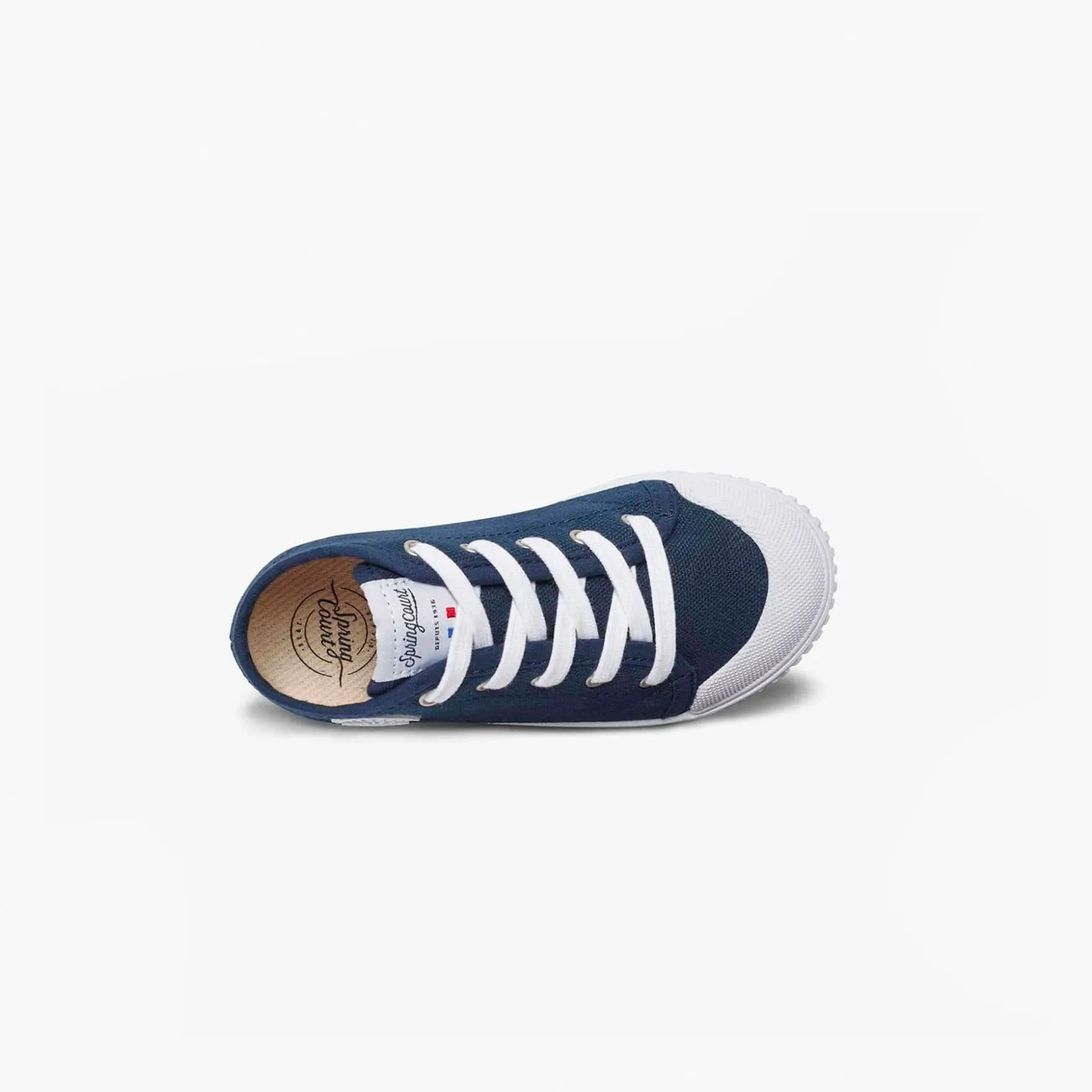La basket enfant bleue en toile de Spring Court