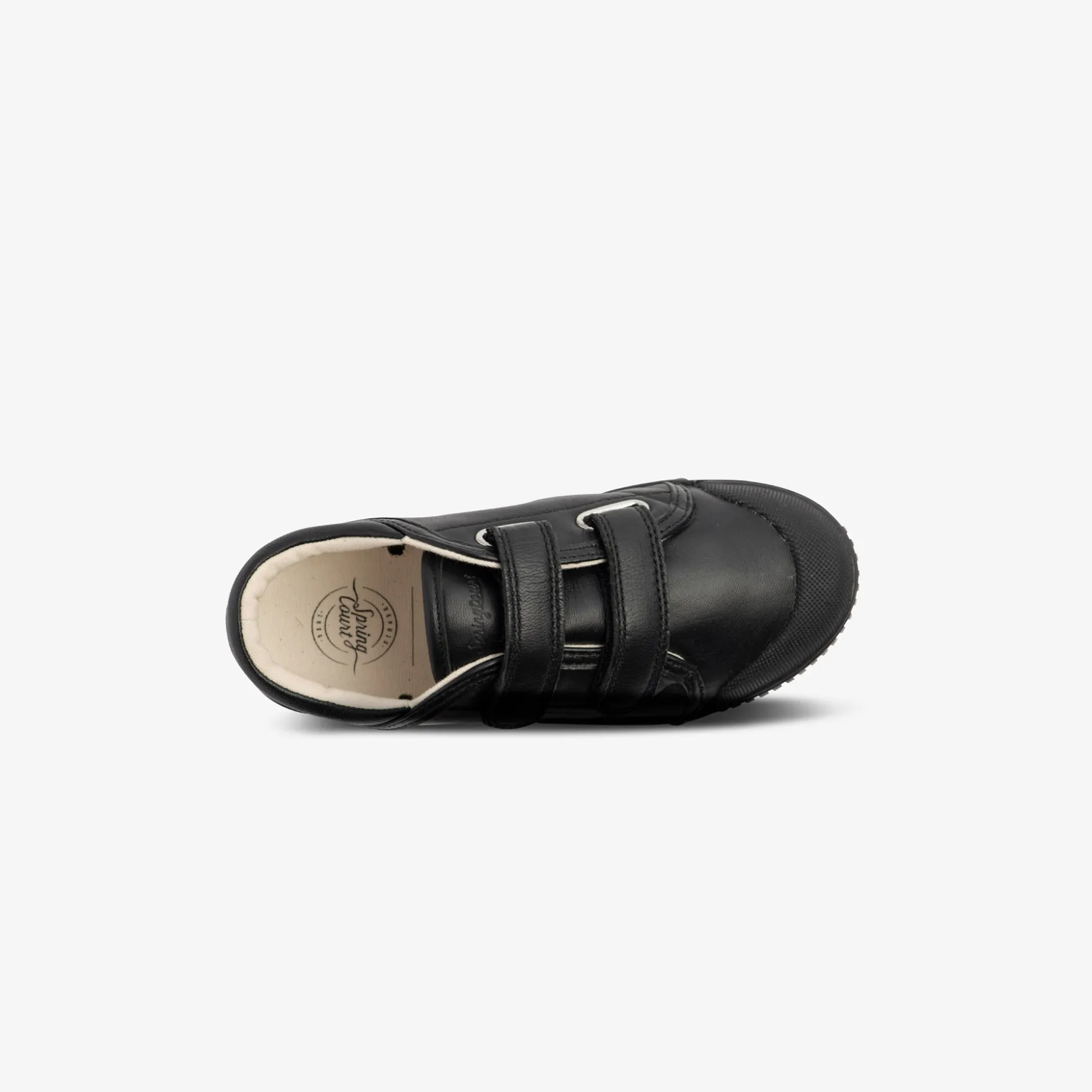 La tennis enfant noire en cuir de Spring Court