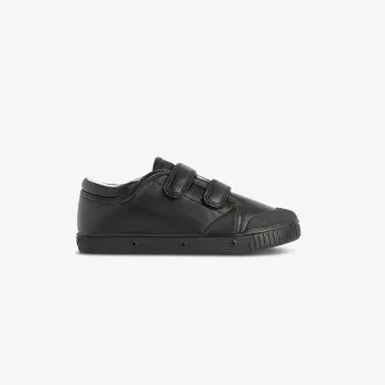 La tennis enfant noire en cuir de Spring Court
