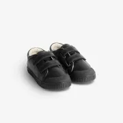 La tennis enfant noire en cuir de Spring Court